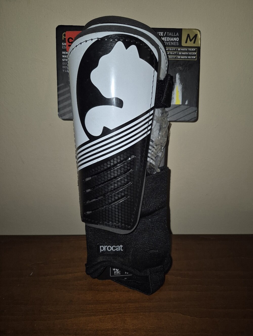 Black and White Youth Shin Guards.